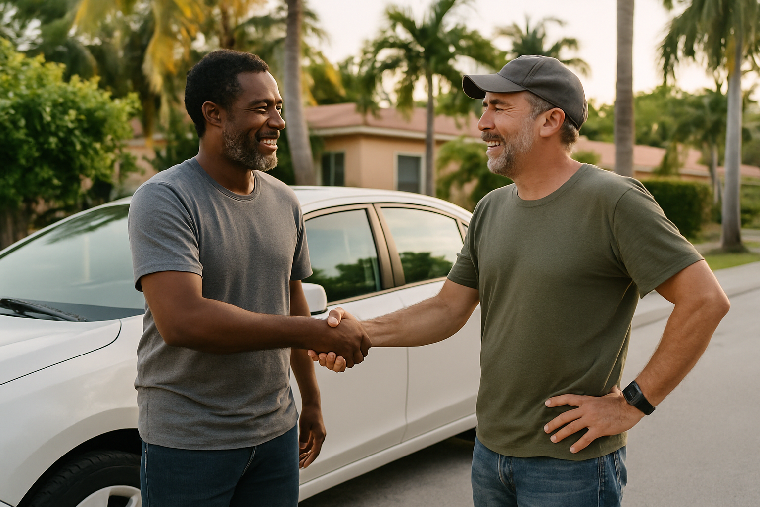 Vehicle donation moment in Miami